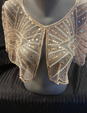 Champagne crystal shoulder cape bodywear